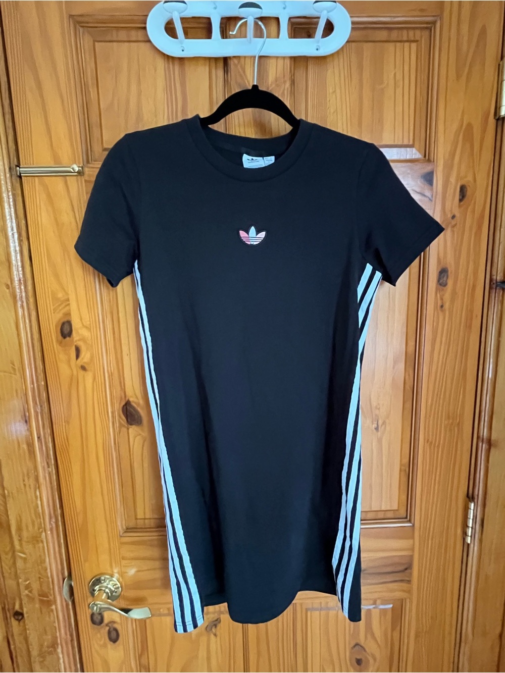 Adidas Black Mini Dress with White Side Stripes